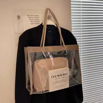 Летняя модная прозрачная сумка-тоут цвета желе для женщин, новая простая и универсальная сумка через плечо, модная женская сумка