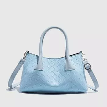 Летняя модная сумка-ведро, универсальная плетеная сумка-корзина синий