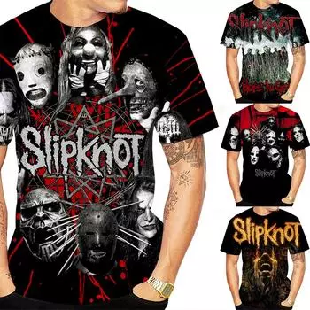 Летняя модная тенденция персонализированная повседневная мужская футболка крутая 3D-печатная печать рок удобная футболка с короткими рукавами S