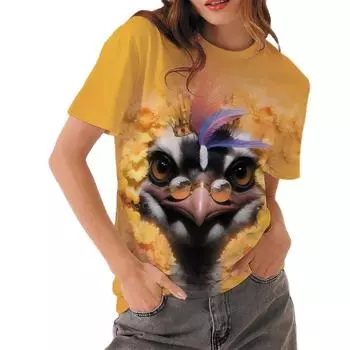 Летняя модная женская футболка с 3D принтом аниме и животными из мультфильма, повседневные топы с короткими рукавами, футболка в стиле Харадзюку, винтажный пуловер 8XL