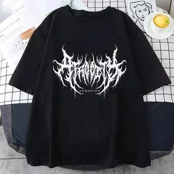 Летняя модная женская футболка с готическим принтом и коротким рукавом, женская уличная одежда Harajuku, одежда больших размеров, топы, спортивные футболки Y2K S красный