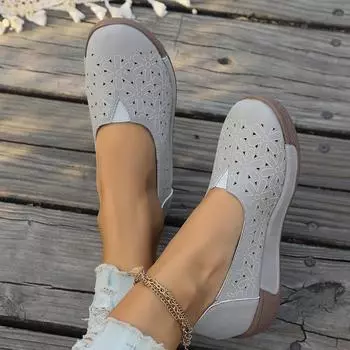 Летняя модная женская повседневная обувь на полом однотонном каблуке с толстой подошвой, дышащая модная женская обувь 36 чёрный