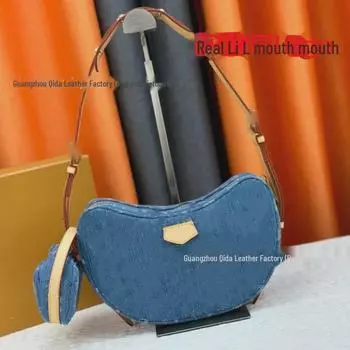 Летняя модная женская сумка через плечо из денима с логотипом 24 x 15 x 6 cm