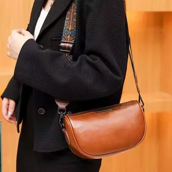 Летняя мягкая кожаная сумка, многофункциональная, модная, большая вместительная сумка через плечо, сумка для мобильного телефона 21x8x14cm чёрный