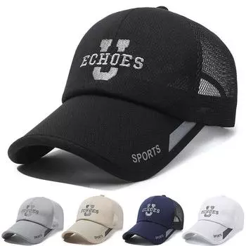 Летняя мужская бейсболка, легкая дышащая кепка, сетчатая кепка среднего возраста, кепка для рыбалки хаки