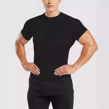 Летняя мужская быстросохнущая футболка с круглым вырезом и короткими рукавами, баскетбольная тренировочная одежда для бега, спортивная одежда для фитнеса S синий