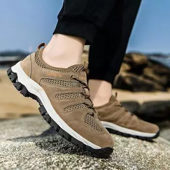Летняя мужская дышащая сетчатая повседневная спортивная обувь сетчатая обувь ажурная походная обувь студенческая обувь забродная обувь Tide Shoes мужская 39 чёрный