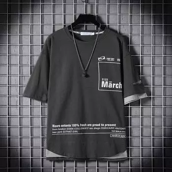 Летняя мужская футболка больших размеров с круглым вырезом, свободная, повседневная, с короткими рукавами 3XL белый