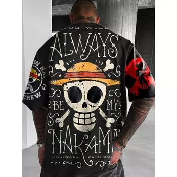 Летняя мужская футболка большого размера в стиле аниме High Street с 3d принтом, хип-поп, уличная футболка в стиле ретро с короткими рукавами для мужчин S