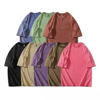 Летняя мужская футболка Danmo, повседневная свободная хлопковая футболка с коротким рукавом для мужчин и женщин, базовые футболки большого размера, однотонная уличная одежда XXXL чёрный