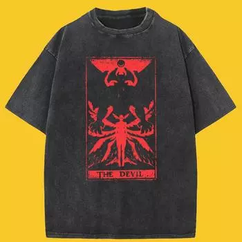 Летняя мужская футболка Devil Tarot Debiruman Devilman Crybaby Japan Anime Tee Shirt Harajuku Manga T-Shirts S