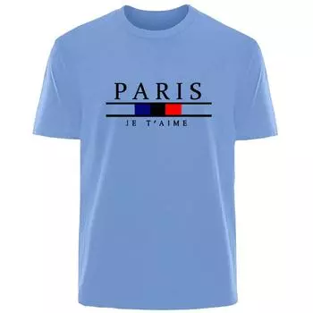 Летняя мужская футболка Harajuku High Street Paris из 100% хлопка, дышащая, впитывающая пот, повседневная модная футболка, уличная мужская одежда S чёрный