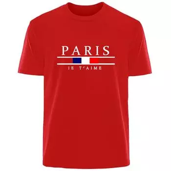 Летняя мужская футболка Harajuku High Street Paris из 100% хлопка, дышащая, впитывающая пот, повседневная модная футболка, уличная мужская одежда S чёрный