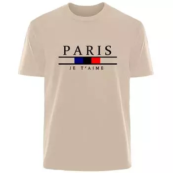 Летняя мужская футболка Harajuku High Street Paris из 100% хлопка, дышащая, впитывающая пот, повседневная модная футболка, уличная мужская одежда S чёрный