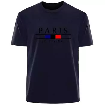 Летняя мужская футболка Harajuku High Street Paris из 100% хлопка, дышащая, впитывающая пот, повседневная модная футболка, уличная мужская одежда S чёрный