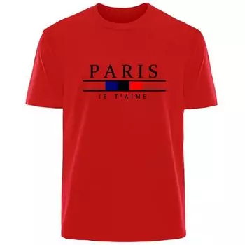 Летняя мужская футболка Harajuku High Street Paris из 100% хлопка, дышащая, впитывающая пот, повседневная модная футболка, уличная мужская одежда S чёрный