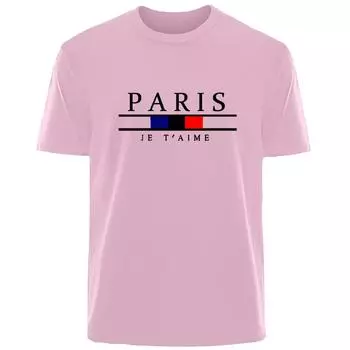 Летняя мужская футболка Harajuku High Street Paris из 100% хлопка, дышащая, впитывающая пот, повседневная модная футболка, уличная мужская одежда S чёрный