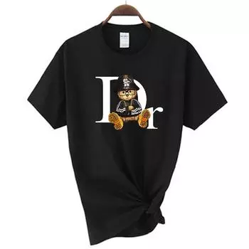 Летняя мужская футболка, хлопковая футболка 2023, модная повседневная уличная одежда, мужская рубашка с коротким рукавом и круглым вырезом, элитный бренд, женские футболки L