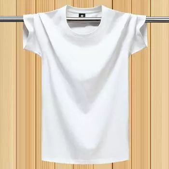 Летняя мужская футболка из 100% хлопка — свободная, дышащая однотонная футболка для занятий спортом на открытом воздухе и фитнеса M белый