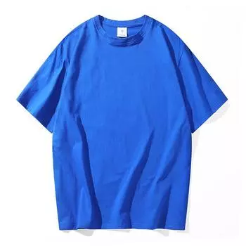Летняя мужская футболка из чистого хлопка, однотонная, повседневная, с круглым вырезом, дышащая, свободная, тонкая футболка с короткими рукавами для пары 2XL