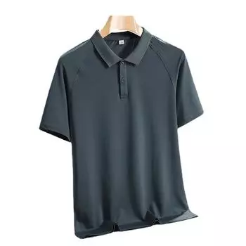 Летняя мужская футболка из ледяного шелка с короткими рукавами, тонкая деловая рубашка-поло с тонкими деловыми лацканами, мужская рубашка поло из ледяного шелка, мужская уличная рубашка-поло XXXXXL