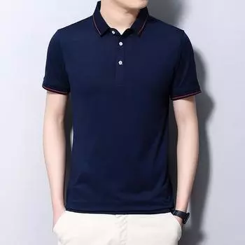 Летняя мужская футболка, новая однотонная тонкая мужская рубашка поло для молодежи и людей среднего возраста, хлопковая футболка с короткими рукавами, мужская одежда M