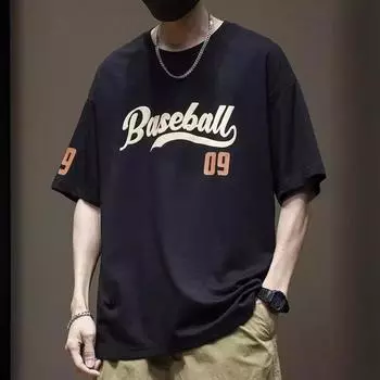 Летняя мужская футболка очень большого размера с короткими рукавами, свободная универсальная большая футболка, мужские топы M