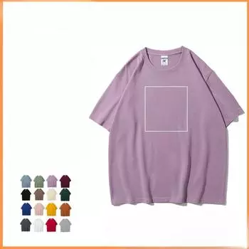 Летняя мужская футболка плотностью 280 г с круглым вырезом из чистого хлопка, однотонная футболка с коротким рукавом для мужчин S белый