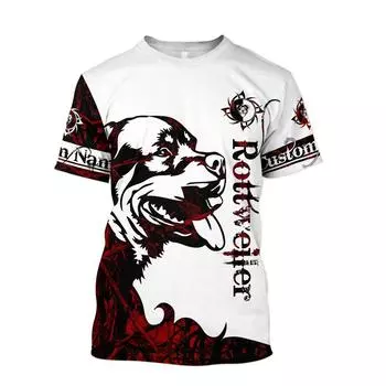 Летняя мужская футболка, Ротвейлер, красивый 3D-принт, Harajuku, повседневная футболка с коротким рукавом, горячая распродажа, новинка 2022 г. S