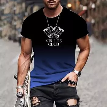 Летняя мужская футболка с 3D-градиентным принтом и уличным стилем, модная тенденция, свободная повседневная одежда XS-6XL, футболки больших размеров, топы XS