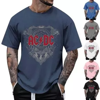 Летняя мужская футболка с 3D-печатью букв, футболка с круглым вырезом и коротким рукавом