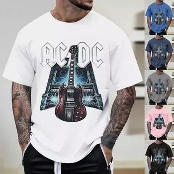 Летняя мужская футболка с 3D-печатью букв, футболка с круглым вырезом и коротким рукавом