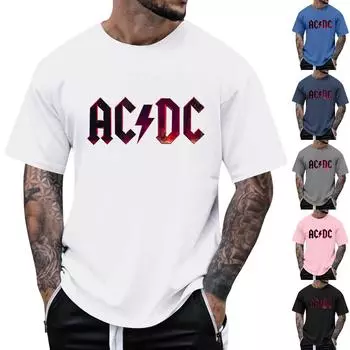 Летняя мужская футболка с 3D-печатью букв, футболка с круглым вырезом и коротким рукавом