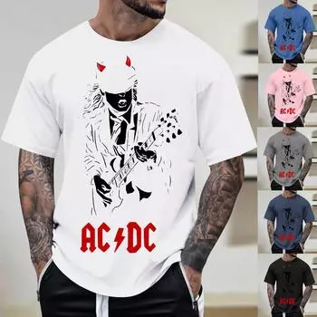 Летняя мужская футболка с 3D-печатью букв, футболка с круглым вырезом и коротким рукавом