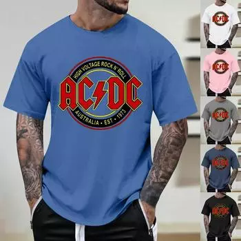 Летняя мужская футболка с 3D-печатью букв, футболка с круглым вырезом и коротким рукавом