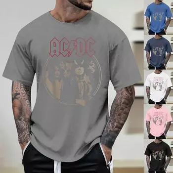 Летняя мужская футболка с 3D-печатью букв, футболка с круглым вырезом и коротким рукавом