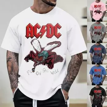 Летняя мужская футболка с 3D-печатью букв, футболка с круглым вырезом и коротким рукавом XXL чёрный