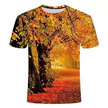 Летняя мужская футболка с 3D-печатью в виде красных капель воды, модная и свободная повседневная рубашка с круглым вырезом и короткими рукавами, футболки мужские S