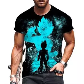 Летняя мужская футболка с 3D-принтом, аниме-одежда, трендовые топы, футболки больших размеров, детские футболки 2000 года, новые, с коротким рукавом, модные, с коротким рукавом S