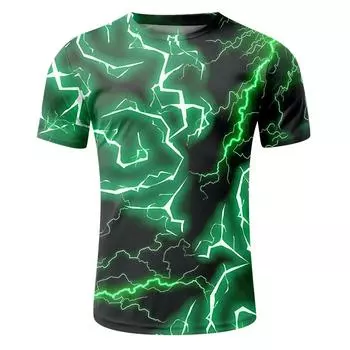Летняя мужская футболка с 3D-принтом букв, футболка с круглым вырезом и коротким рукавом S