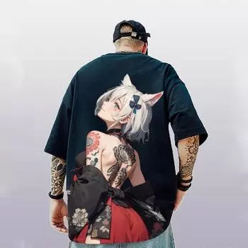 Летняя мужская футболка с 3d принтом для девочек и кошек, футболка с короткими рукавами для мужчин, уличная одежда унисекс в стиле хип-хоп, футболки большого размера, топы XXS