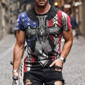 Летняя мужская футболка с 3D принтом, футболки XS