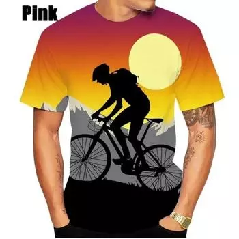 Летняя мужская футболка с 3D-принтом и рисунком велосипеда, мужская футболка, женская футболка с короткими рукавами и круглым вырезом, мужская верхняя одежда для улицы XS