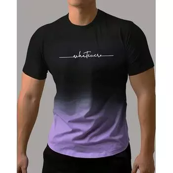 Летняя мужская футболка с градиентным узором и принтом, мужская удобная модная футболка с короткими рукавами, быстросохнущая большая одежда, топ XS