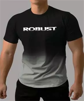 Летняя мужская футболка с градиентом и круглым вырезом, с коротким рукавом, модные топы с 3d короткими рукавами, стандартная рубашка с принтом, футболка большого размера S