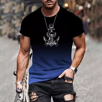 Летняя мужская футболка с градиентом в стиле ретро 3D с модным принтом в стиле Харадзюку, модная уличная одежда XS-6XL, свободные мужские и женские футболки, топы XS