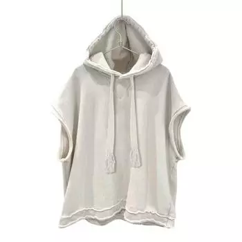 Летняя мужская футболка с капюшоном на шнурке, свободная однотонная загнутая кромка в стиле хип-хоп, уличная одежда, повседневный пуловер без рукавов, майка, спортивная толстовка 3XL белый