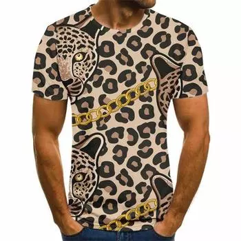 Летняя мужская футболка с круглым вырезом и короткими рукавами, уличная мода, 3D цифровая печать, футболка, топ S