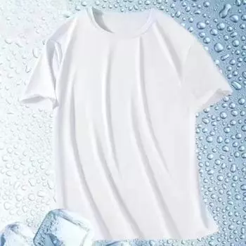 Летняя мужская футболка с круглым вырезом, однотонная сетка с коротким рукавом, ледяной шелк, быстросохнущий свободный эластичный пуловер, повседневная повседневная одежда, спортивный топ для фитнеса 3XL светло-зеленый