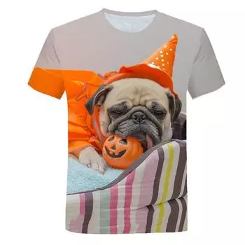 Летняя мужская футболка с милым принтом в виде мешочка 3D, футболка с круглым вырезом, повседневная мужская спортивная одежда, топы S